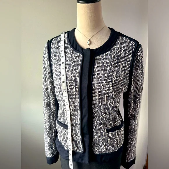 Ann Taylor Deep Navy Blue Tweed Blazer - Picture 4 of 7